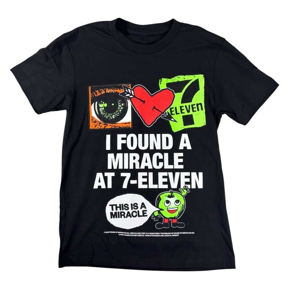 Born x Raised I Made A Miracle At 7 Eleven T Shirt Mens Medium Black Graphic